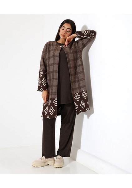 Pamuk Örme Ceketli Üç Parça Takım