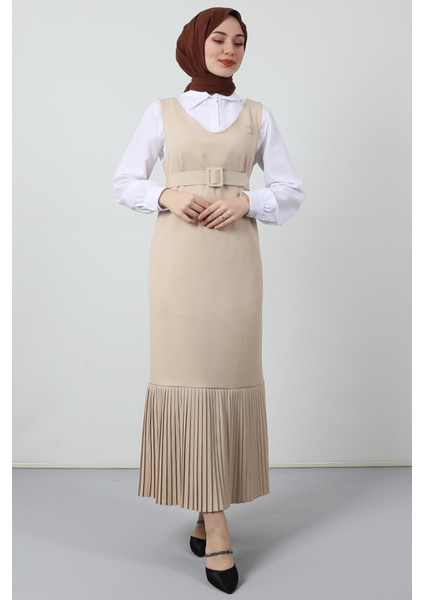 Pileli Kemerli Jile Bej fiyatları