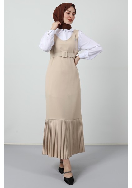 Pileli Kemerli Jile Bej fırsatları