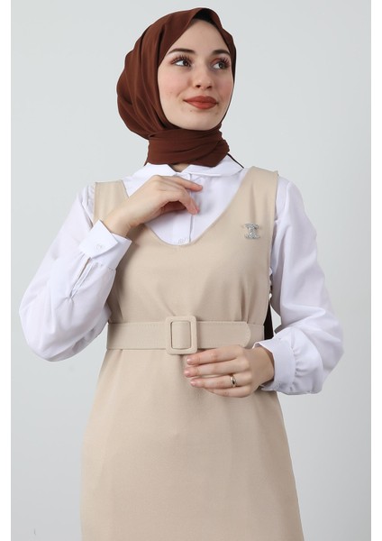 Pileli Kemerli Jile Bej indirimleri