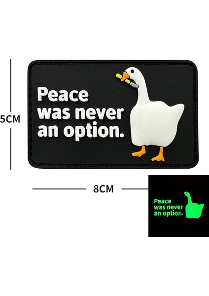 Da 3D Pvc Patch Peace Was Never An Option Fosforlu Düşman Ördek DA-NAS-282