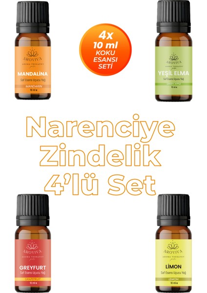 Narenciye Zindelik 4'lü Set Oda Kokusu Esansı - Enerji Verici (4X10ML)