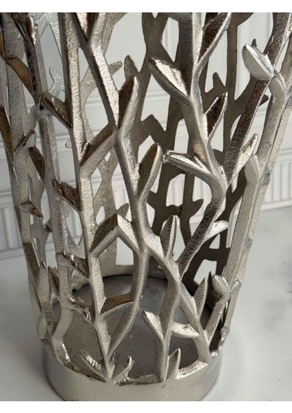Arbol Eskitme Gümüş Delikli Vazo-72 cm fırsatları