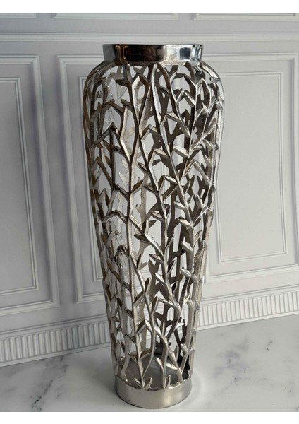 Arbol Eskitme Gümüş Delikli Vazo-72 cm indirimleri