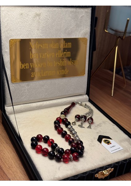 Kişiye Özel Isimli,kutu Yazılı Kehribar Tesbih