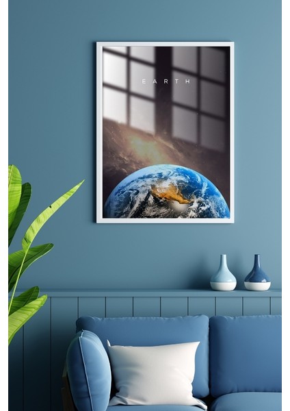 Dünya Gezegen Çerçeveli Metal Poster Tablo fiyatları