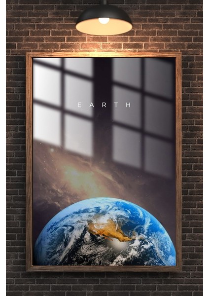 Dünya Gezegen Çerçeveli Metal Poster Tablo fırsatları