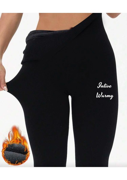 Larosa Siyah Dikişsiz Içi Polar Termal Standart Beden Kışlık Tayt
