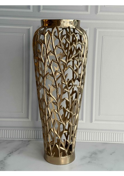 Arbol Eskitme Gold Delikli Vazo-72 cm