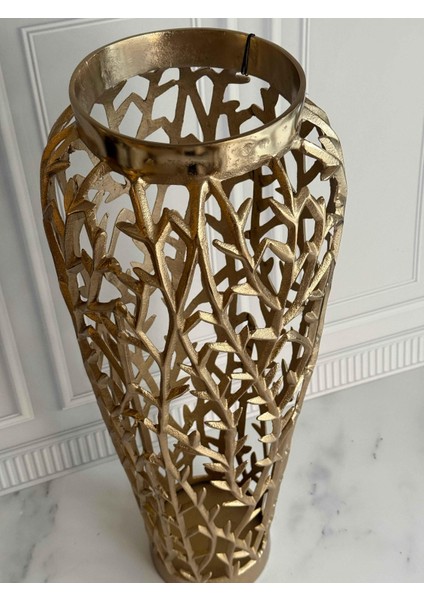 Arbol Eskitme Gold Delikli Vazo-72 cm indirimleri