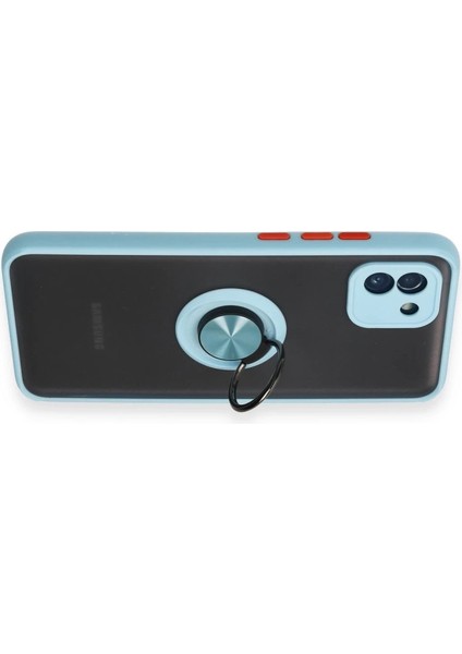 Samsung Galaxy A03 Kılıf Montreal Yüzüklü Silikon Kapak - Buz Mavi fırsatları