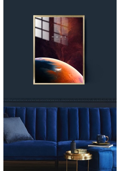 Mars Gezegen Çerçeveli Metal Poster Tablo