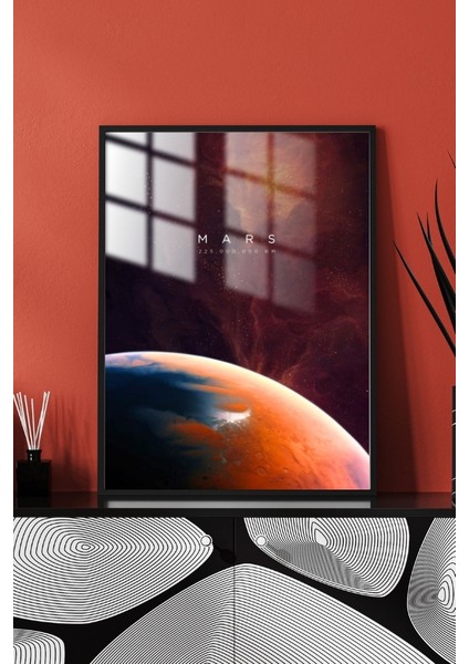 Mars Gezegen Çerçeveli Metal Poster Tablo fırsatları