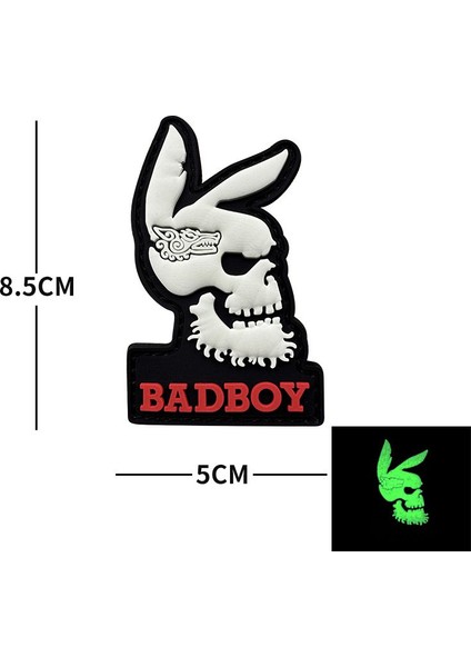 Da 3D Pvc Patch Bad Boy Vıkıng Fosforlu - Kırmızı DA-NAS-232