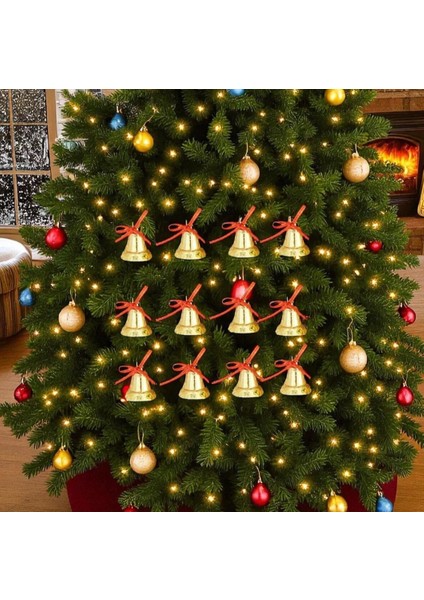 Yılbaşı Çam Ağacı Çan Süs Gold Ipli 9'lu 3 cm Yeni Yıl Ağaç Süsü Gold Altın Sarısı Renk Zil Parlak fırsatları