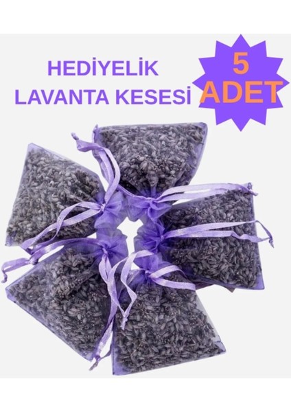 Isparta Lavanta Kesesi 5 Adet Mor- Hediyelik Tül Lavanta Kesesi (Yağı Alınmamış Yoğun Kokulu)
