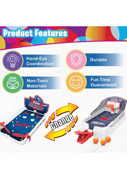 Masaüstü Basketbol ve Pinball 2ın1 Oyun Seti modelleri