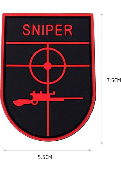 Da 3D Pvc Patch Keskin Nişancı Snıper Red Kırmızı DA-NAS-349