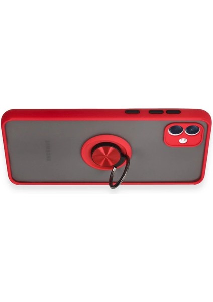 Samsung Galaxy A04 Kılıf Montreal Yüzüklü Silikon Kapak - Kırmızı fırsatları