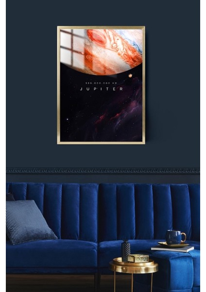 Jüpiter Gezegen Çerçeveli Metal Poster Tablo