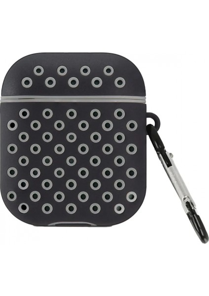 Airpods 2 (2.nesil) Spor Delikli Kılıf - Siyah-Gri