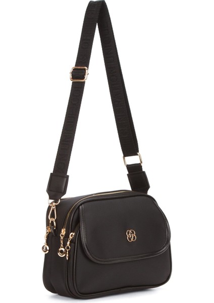 Kadın Kumaş Uzun Askılı El ve Omuz Çantası – Siyah – NEWPOLO374