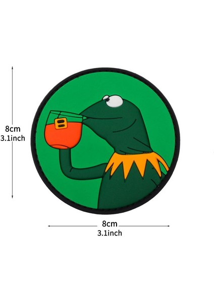 Da 3D Pvc Patch Kurbağa Kermit Yeşil DA-NAS-122