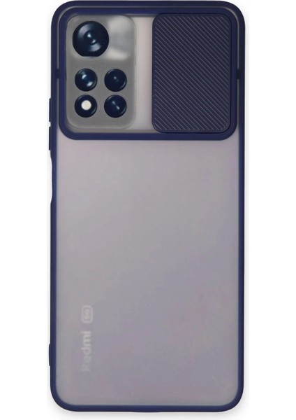 Xiaomi Redmi Note 11 Pro Plus 5g Kılıf Palm Buzlu Kamera Sürgülü Silikon - Lacivert