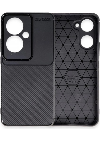 Oppo Reno 11F Kılıf Auto Focus Karbon Kapak - Siyah modelleri