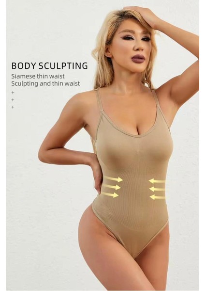 Kimi Bodysuit Tangalı Korse - Bej modelleri