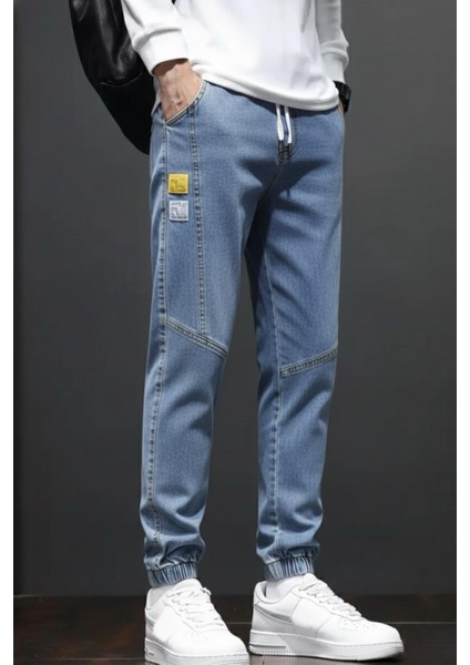 Reax Joss Beli ve Paçası Lastikli Ipli Jogger Kesim Erkek Jean Pantolon
