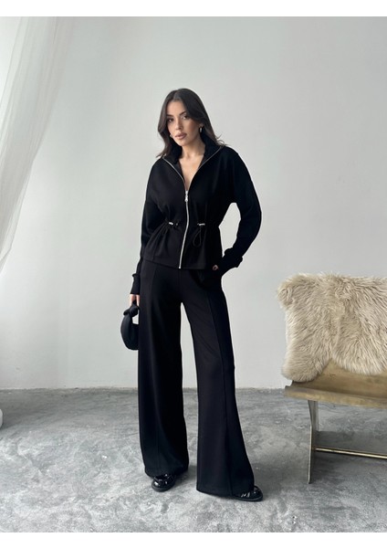 Siyah Bel Büzgülü Modal Takım