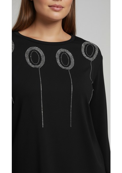 Taş Desenli Uzun Kollu Bambu Viskon Kumaş Bluz fiyatları