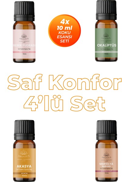 Saf Konfor 4'lü Set Oda Kokusu Esansı - Hijyen & Huzur (4X10ML)