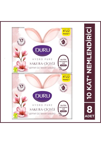 Hydro Pure Sakura Çiçeği 8 Adet Şeffaf Cilt Bakım Sabunu 8X135 gr