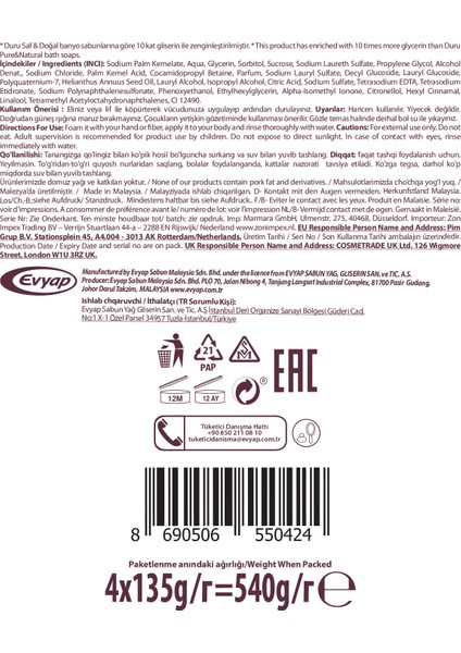 Hydro Pure Sakura Çiçeği 8 Adet Şeffaf Cilt Bakım Sabunu 8X135 gr indirimleri