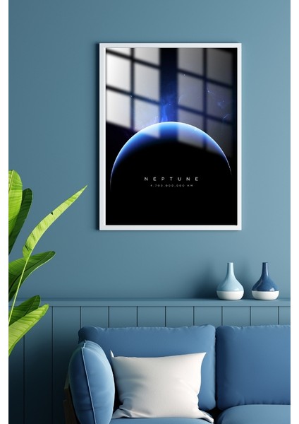Neptün Gezegen Çerçeveli Metal Poster Tablo