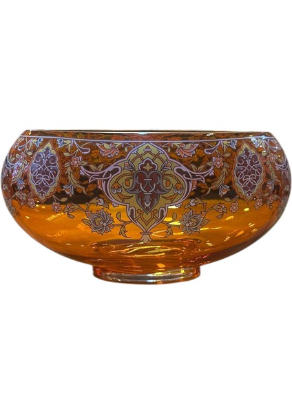 6'li Turuncu, Cam, El Işçiliği, Salon Aksesuar Konsol Seti (Tek Tek Satılabilir)