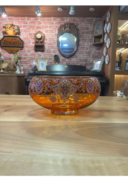 6'li Turuncu, Cam, El Işçiliği, Salon Aksesuar Konsol Seti (Tek Tek Satılabilir) modelleri