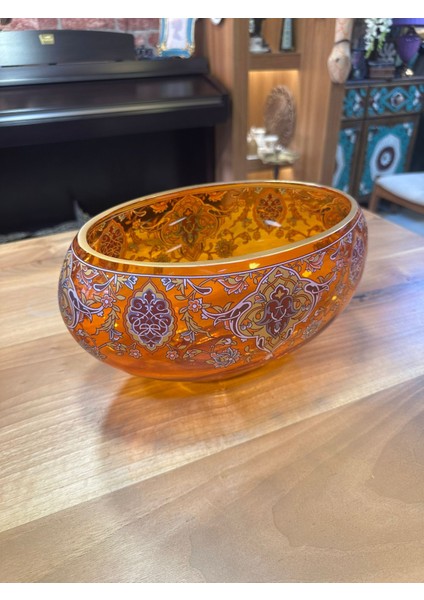 6'li Turuncu, Cam, El Işçiliği, Salon Aksesuar Konsol Seti (Tek Tek Satılabilir) fırsatları