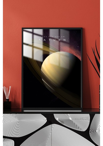 Satürn Gezegen Çerçeveli Metal Poster Tablo modelleri