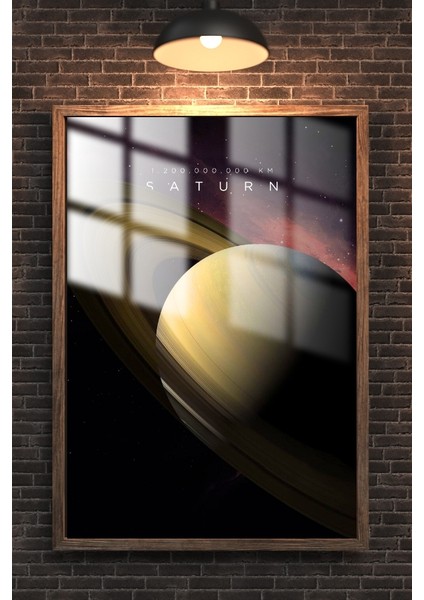 Satürn Gezegen Çerçeveli Metal Poster Tablo fırsatları