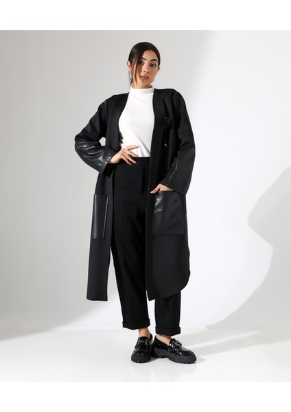 Deri Detay Rahat Kalıp Bol Hırka modelleri