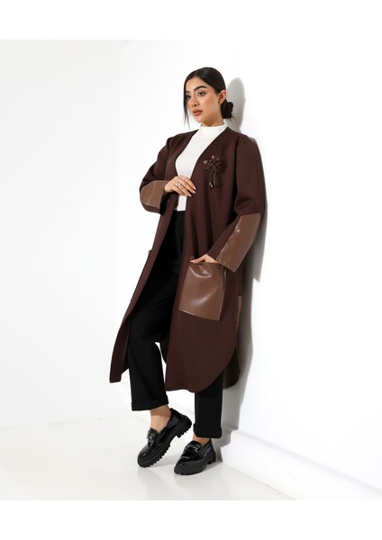 Deri Detay Rahat Kalıp Bol Hırka