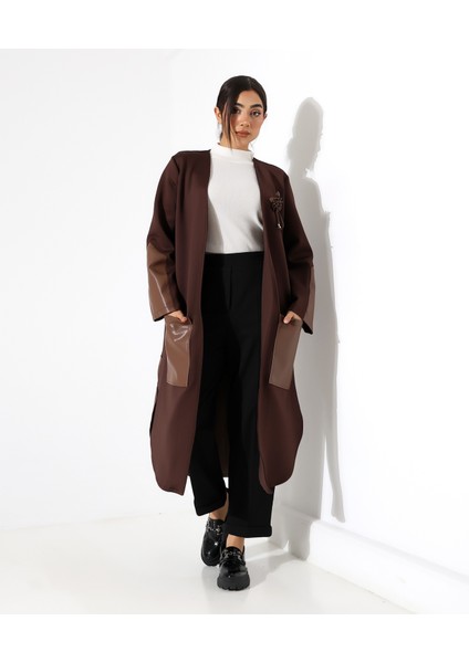 Deri Detay Rahat Kalıp Bol Hırka