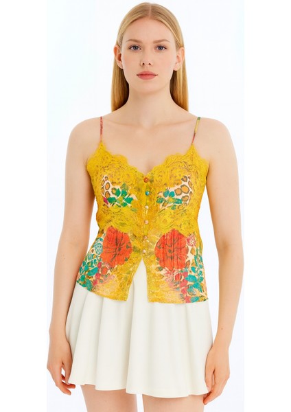 Kadın Renkli Bluz | Ip Askılı Düğme Detaylı | Şık & Kombin