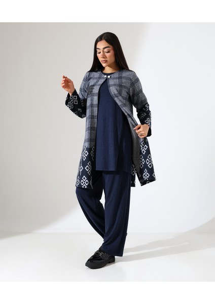 Pamuk Örme Ceketli Üç Parça Takım modelleri