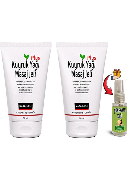 Kuyruk Yağı Masaj Jeli Plus: 2 Tane 50 ml Konsantre Formül + Çörek Otu Yağı