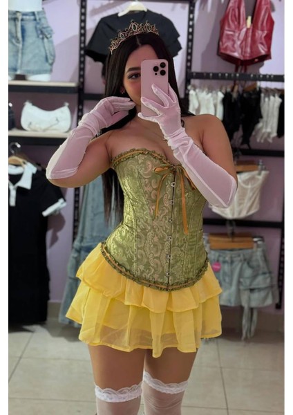 Enissa Işlemeli Korse - Yeşil