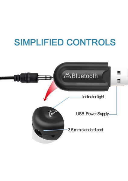 HJX-001 Araba USB Bluetooth 5 Adaptörü Ses Müzik Verici Alıcı 3.5mm Aux Tv Pc Kulaklıklar Için modelleri